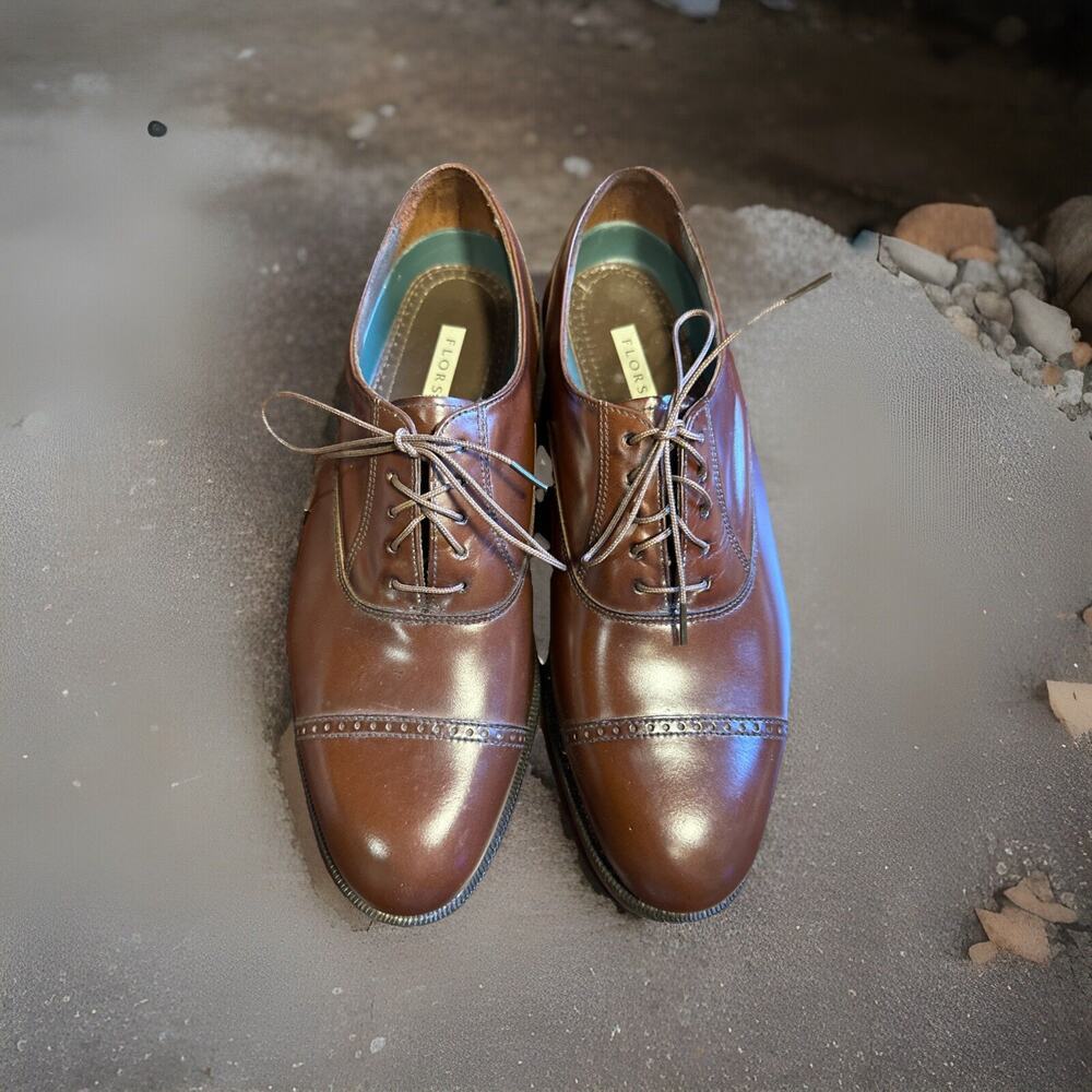 Sz 8 D FLORSHEIM Men's Dress Shoes Cap Toe Balmoral Oxford Leather